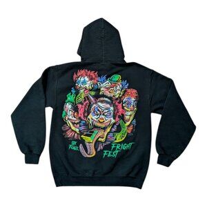 Six Flags Fright Fest Hoodie Sweatshirt Clown Halloween Sz S Great Adventure